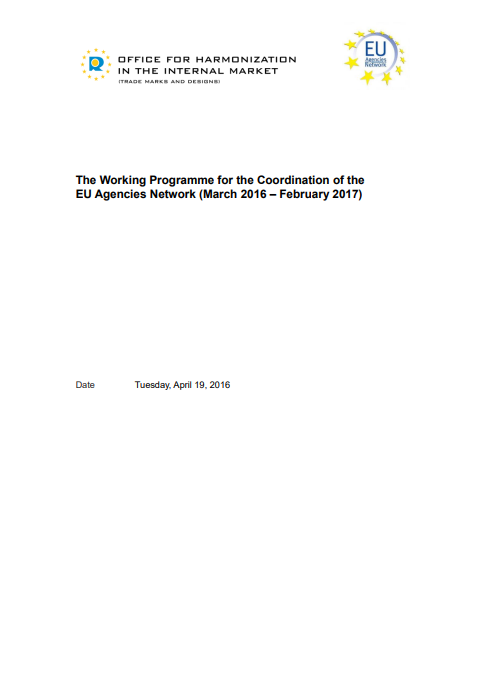 2016-2017 Work Programme of the Network of EU Agencies